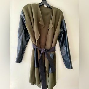 Jacket -olive with black leather